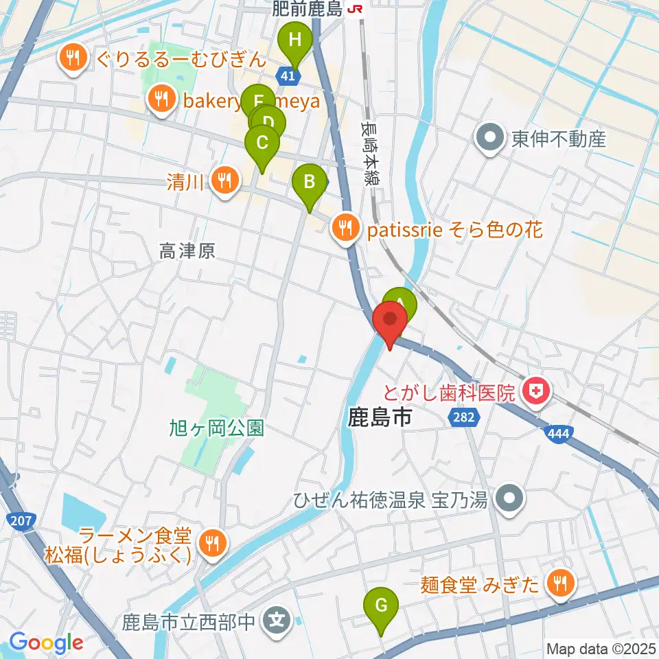 鹿島市生涯学習センター・エイブル周辺のカフェ一覧地図