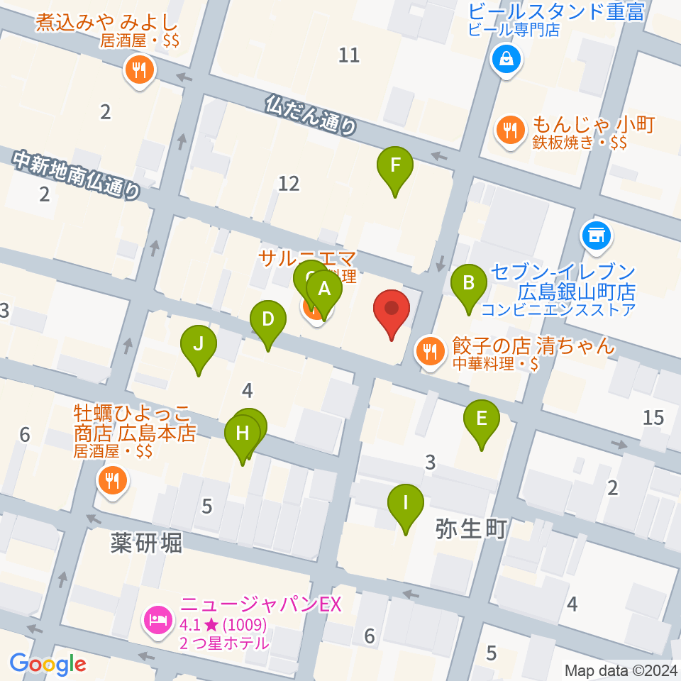 広島CONQUEST周辺のカフェ一覧地図