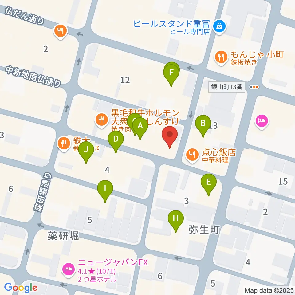 広島CONQUEST周辺のカフェ一覧地図