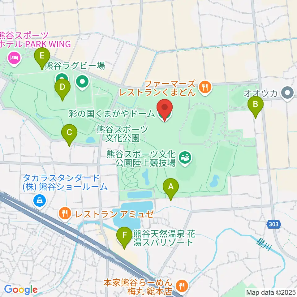彩の国くまがやドーム周辺のカフェ一覧地図