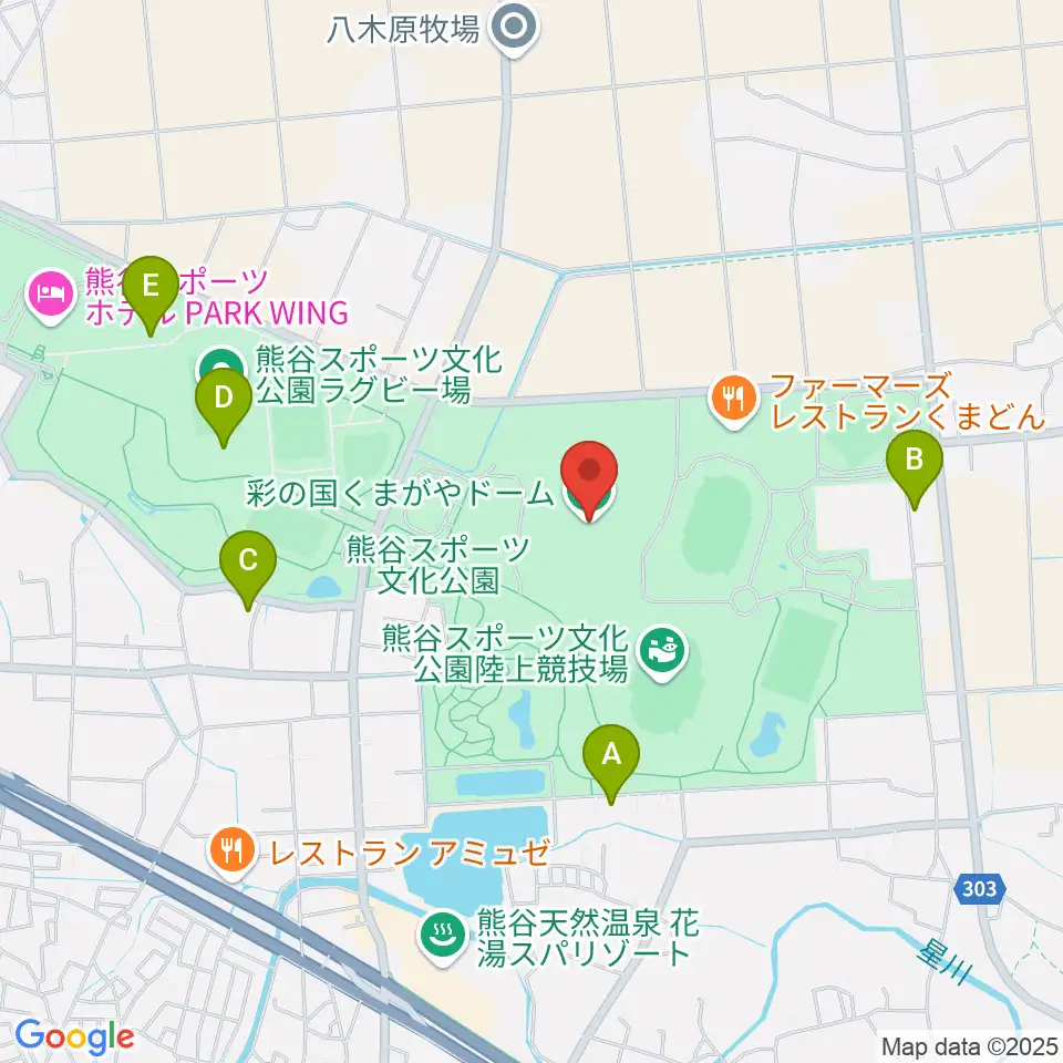 彩の国くまがやドーム周辺のカフェ一覧地図