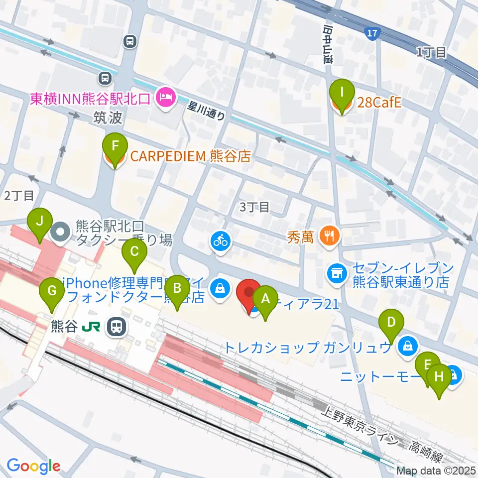 シネティアラ21周辺のカフェ一覧地図