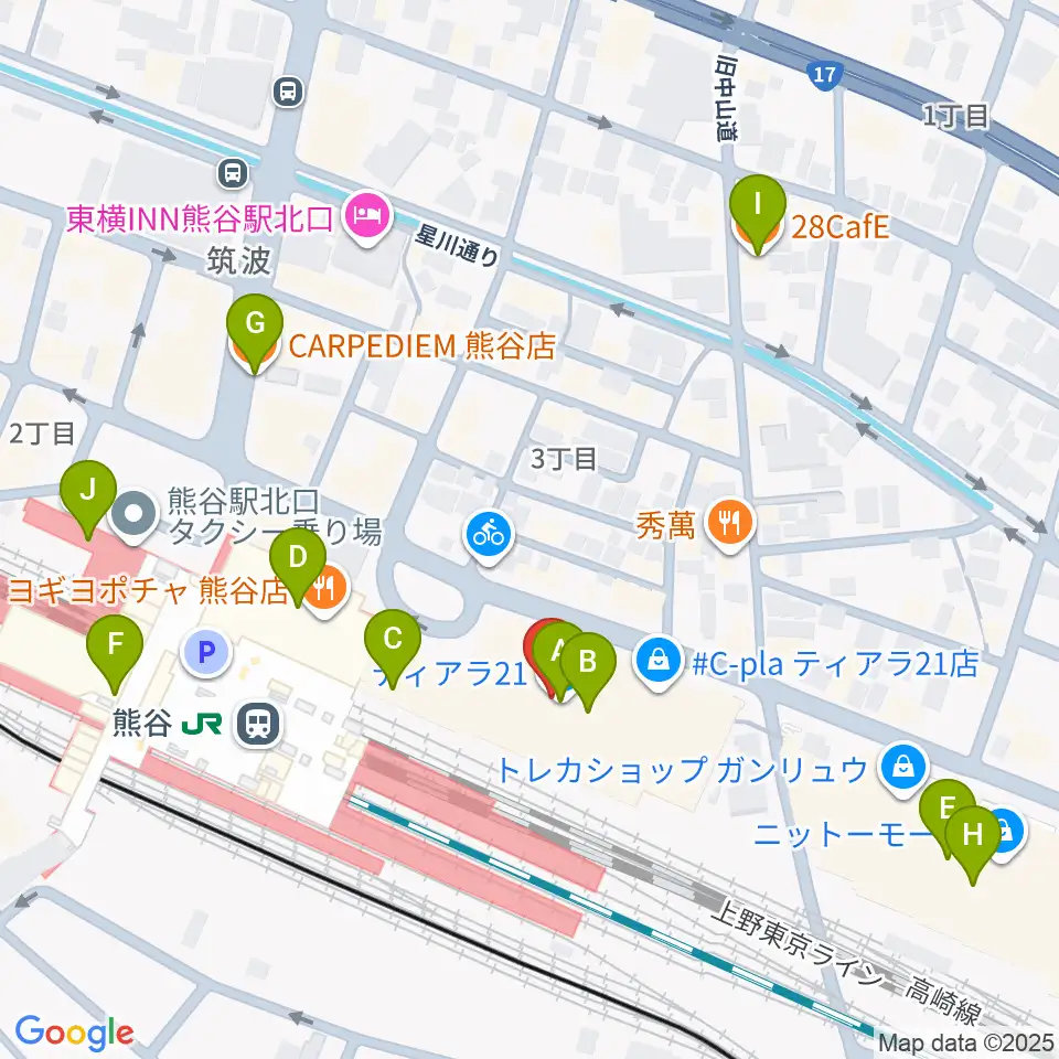 シネティアラ21周辺のカフェ一覧地図