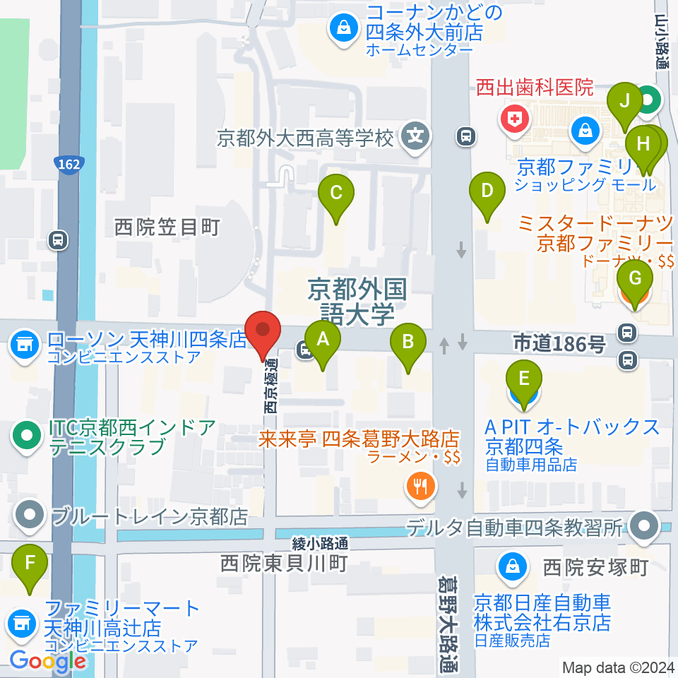 スタジオレンス周辺のカフェ一覧地図