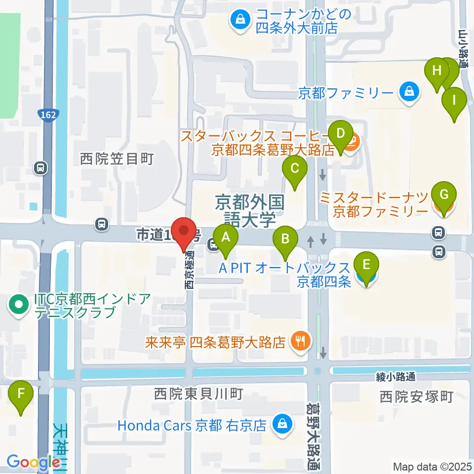 スタジオレンス周辺のカフェ一覧地図
