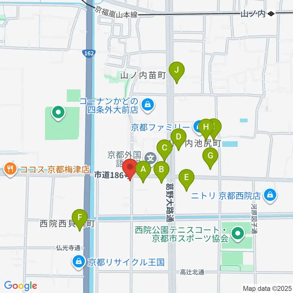 スタジオレンス周辺のカフェ一覧地図