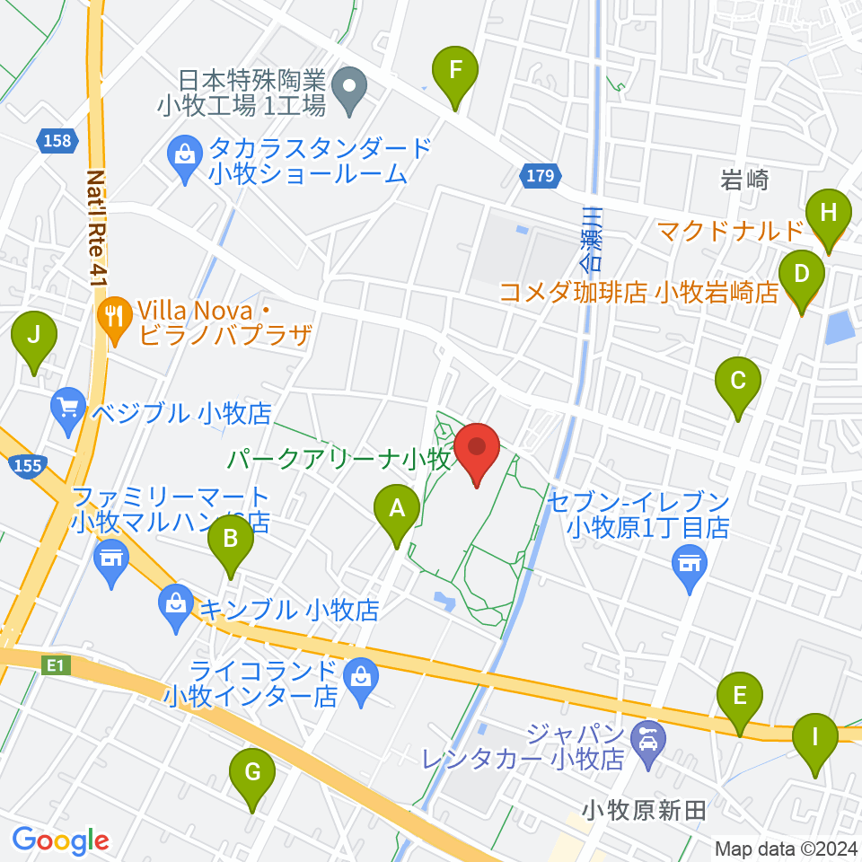 パークアリーナ小牧周辺のカフェ一覧地図