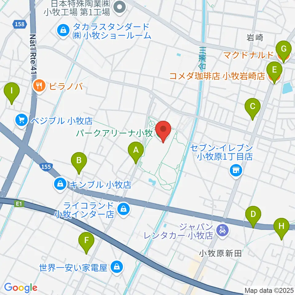 パークアリーナ小牧周辺のカフェ一覧地図