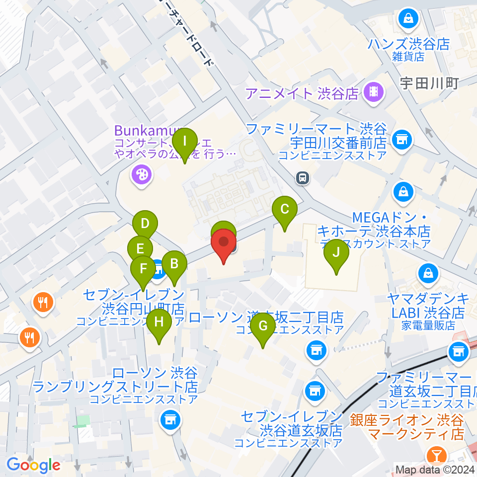 渋谷Studio Freedom周辺のカフェ一覧地図