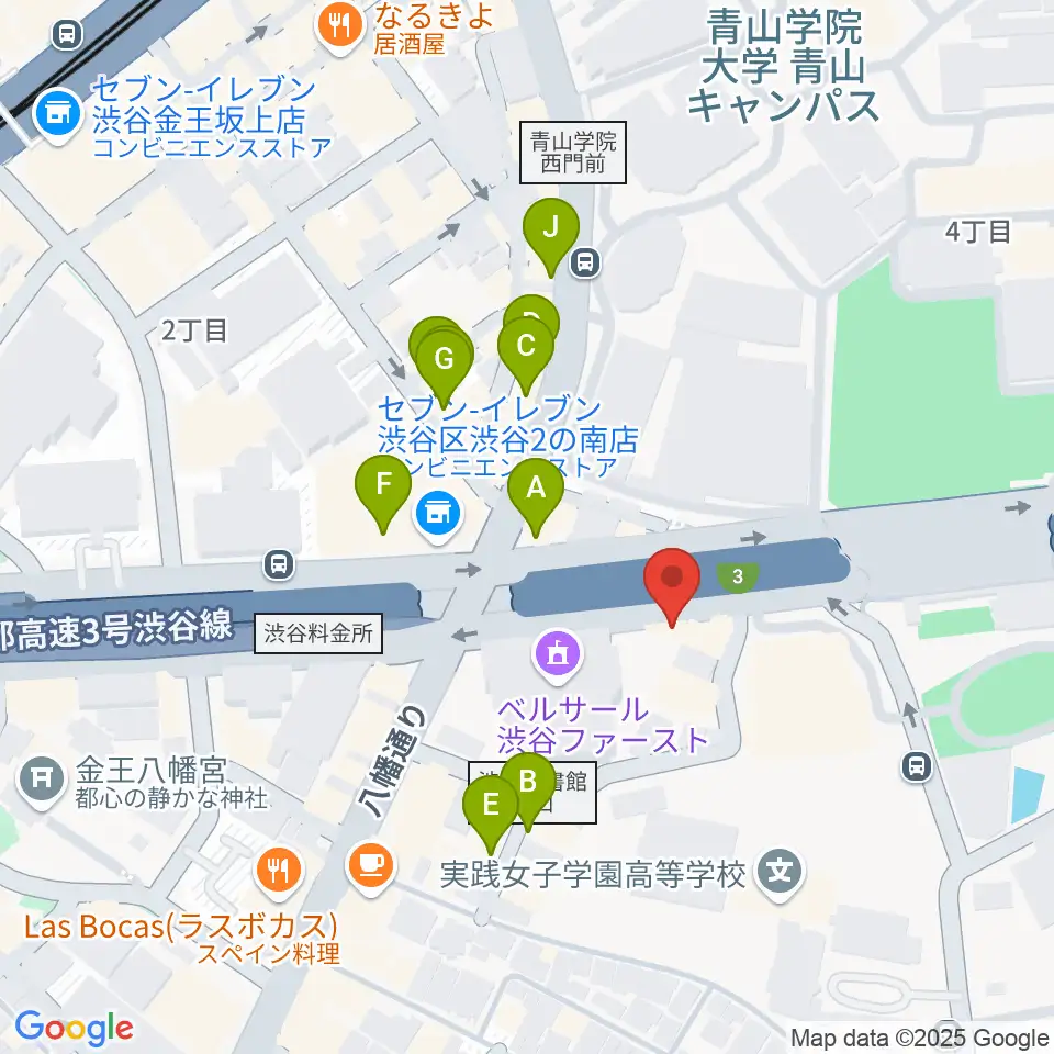 沖田ギター工房 渋谷店周辺のカフェ一覧地図