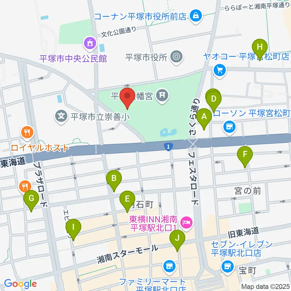 八幡山の洋館周辺のカフェ一覧地図