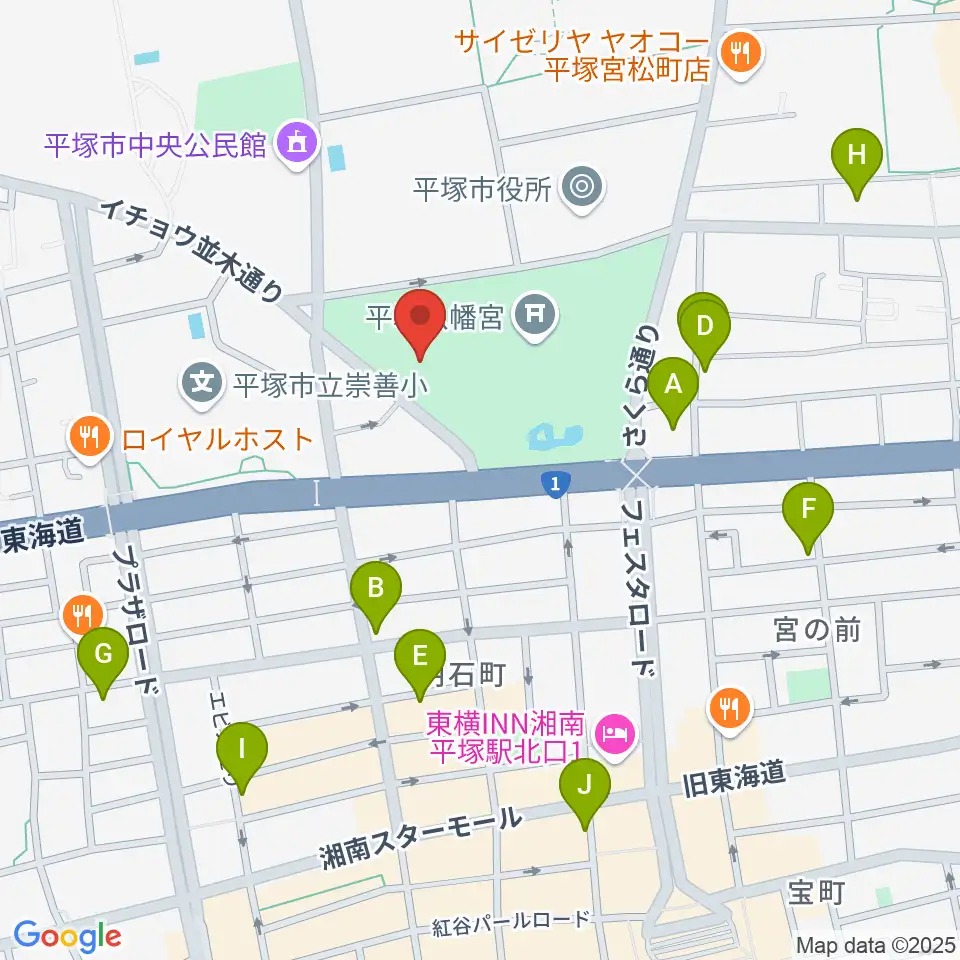 八幡山の洋館周辺のカフェ一覧地図
