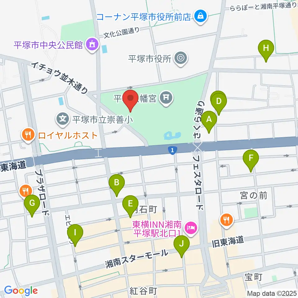 八幡山の洋館周辺のカフェ一覧地図