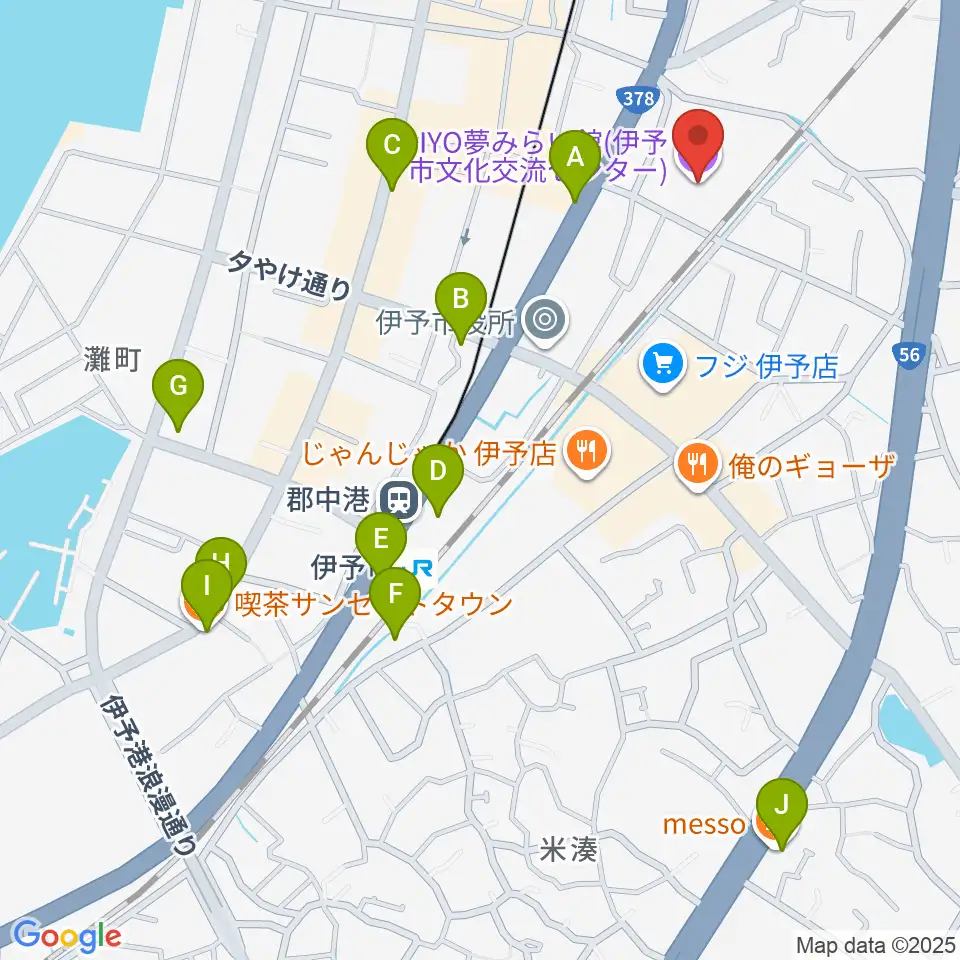 IYO夢みらい館周辺のカフェ一覧地図