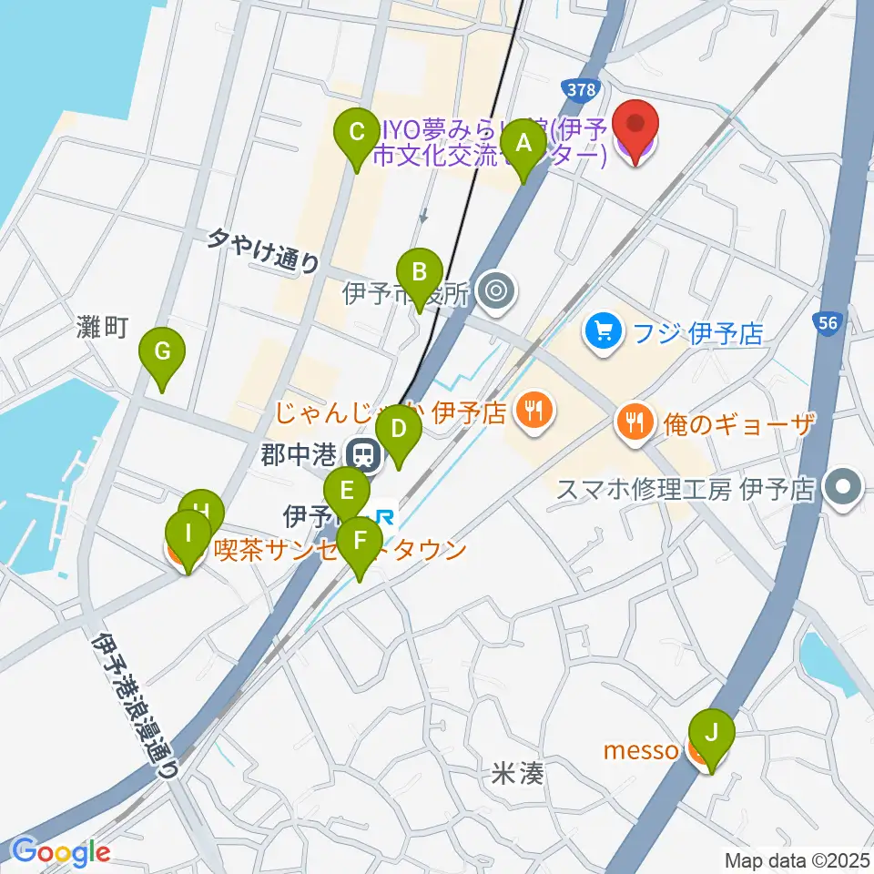 IYO夢みらい館周辺のカフェ一覧地図