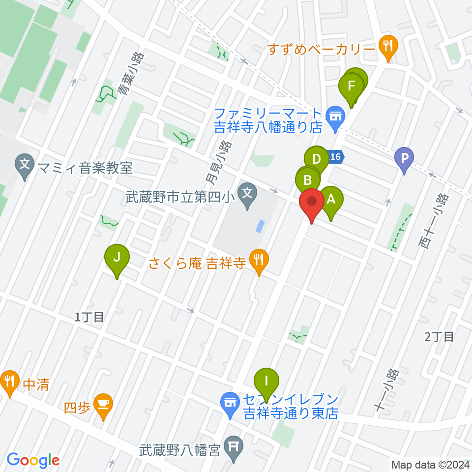 Akkord Guitars周辺のカフェ一覧地図