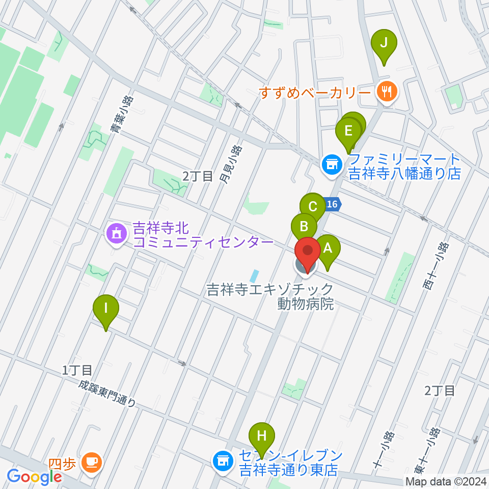 Akkord Guitars周辺のカフェ一覧地図