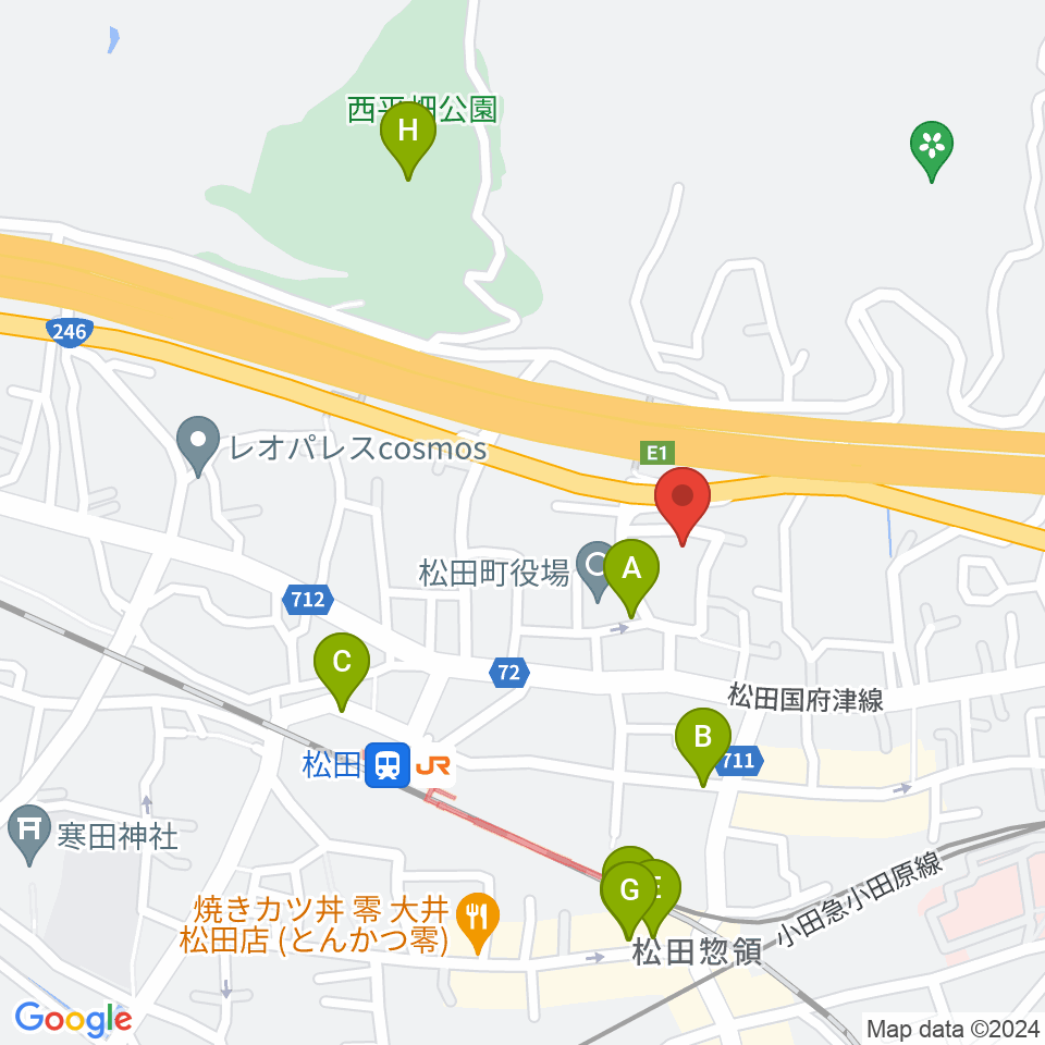 松田町生涯学習センター周辺のカフェ一覧地図