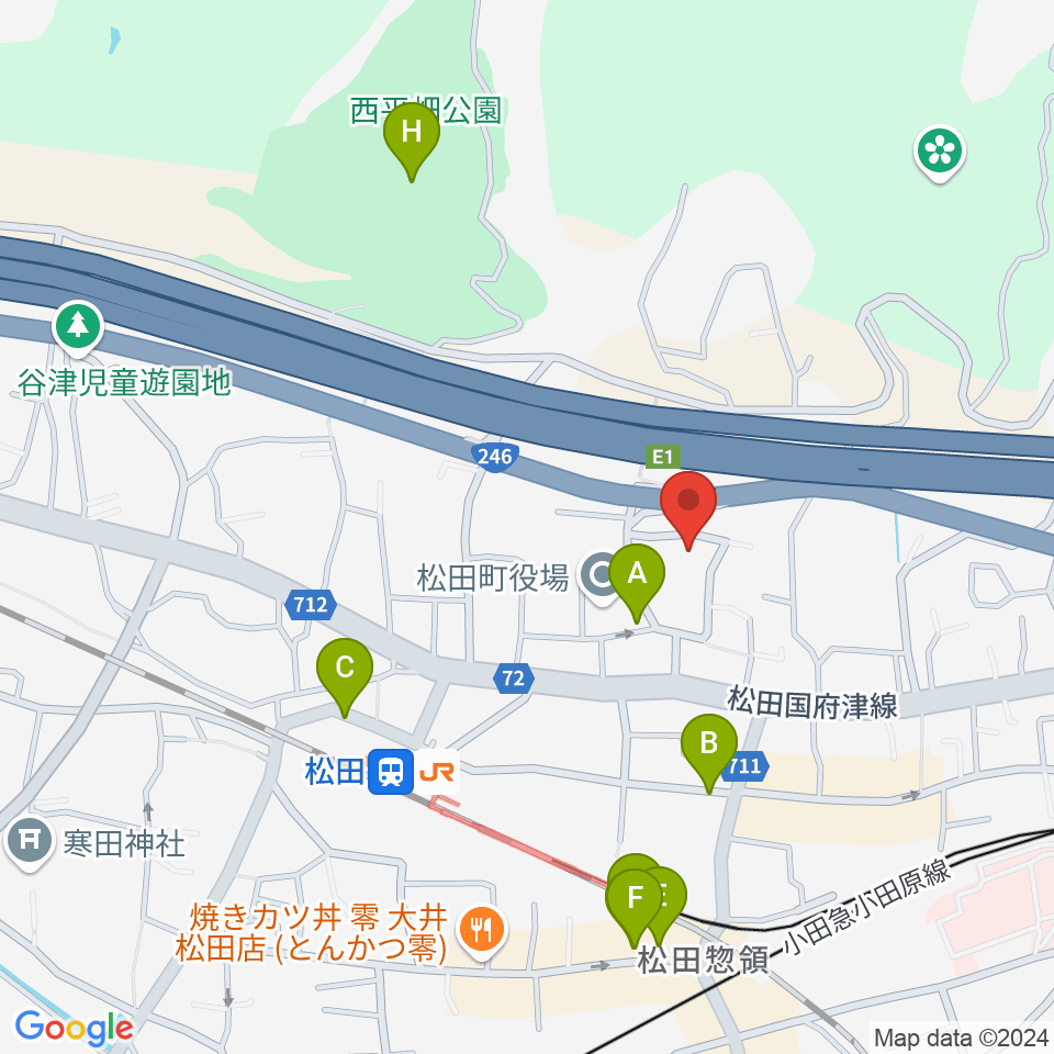 松田町生涯学習センター周辺のカフェ一覧地図