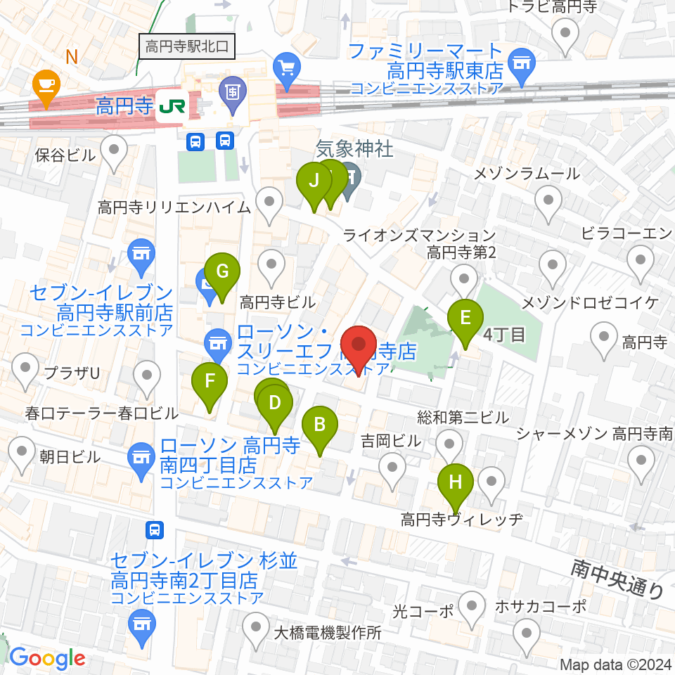 AMPcafe周辺のカフェ一覧地図