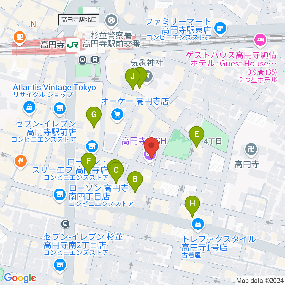 AMPcafe周辺のカフェ一覧地図