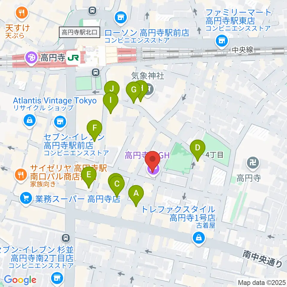 AMPcafe周辺のカフェ一覧地図