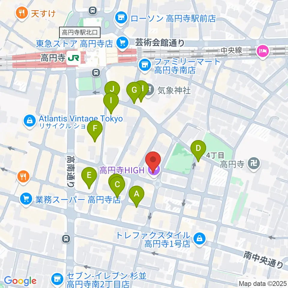 AMPcafe周辺のカフェ一覧地図