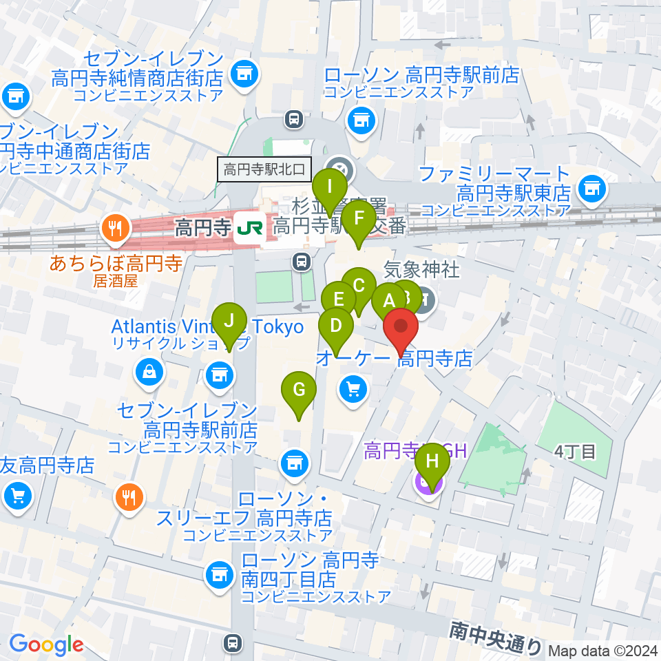 EAD RECORD周辺のカフェ一覧地図