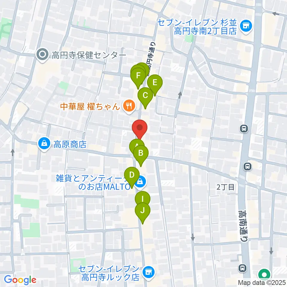 和楽器BAR 龍宮周辺のカフェ一覧地図