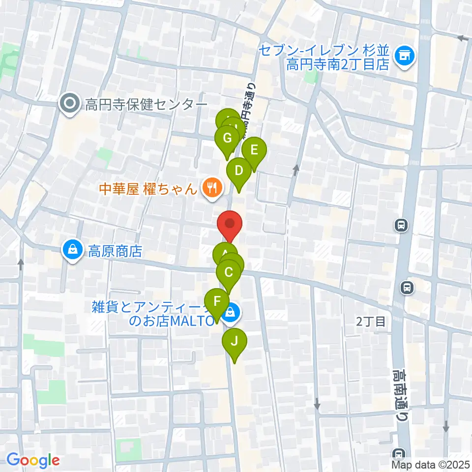 和楽器BAR 龍宮周辺のカフェ一覧地図