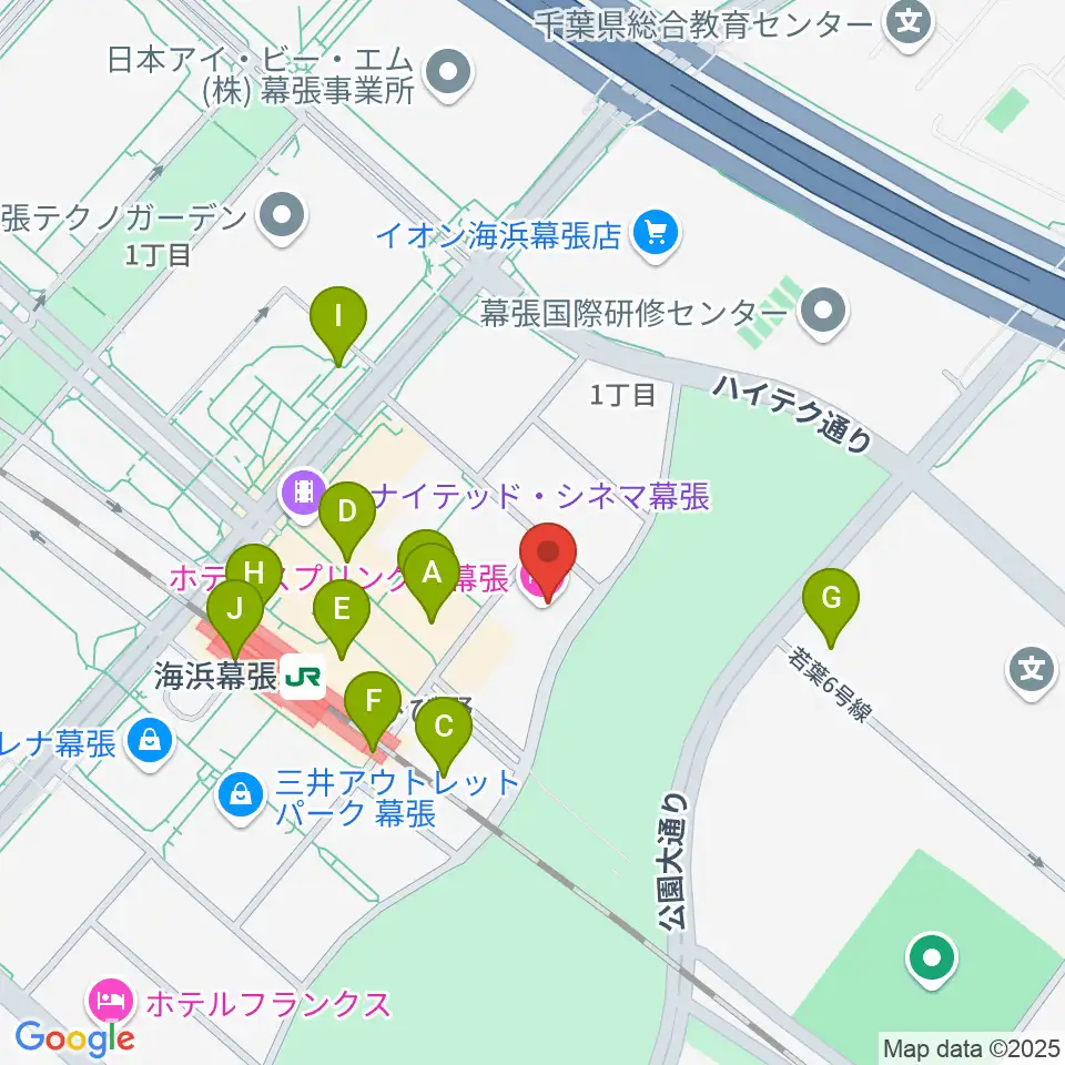 ホテルスプリングス幕張スプリングスホール周辺のカフェ一覧地図
