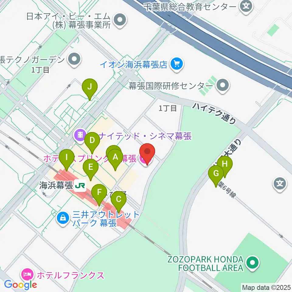 ホテルスプリングス幕張スプリングスホール周辺のカフェ一覧地図
