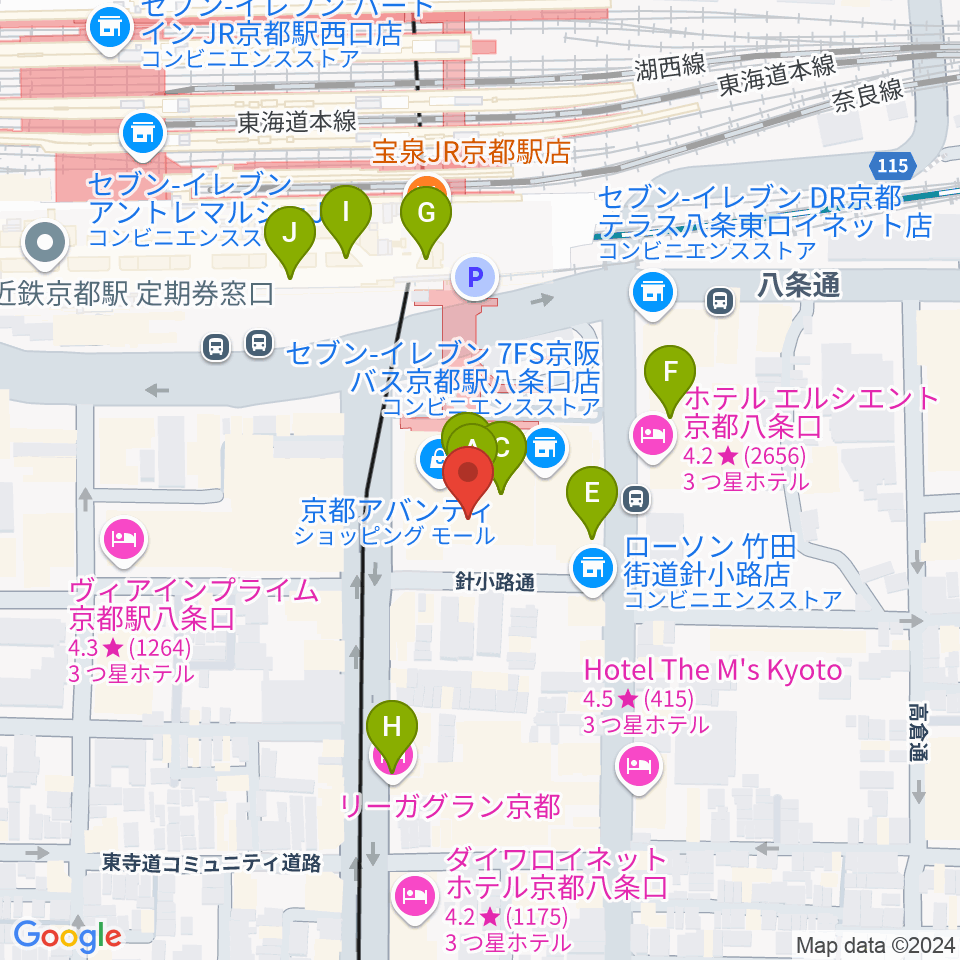 龍谷大学 響都ホール 校友会館周辺のカフェ一覧地図