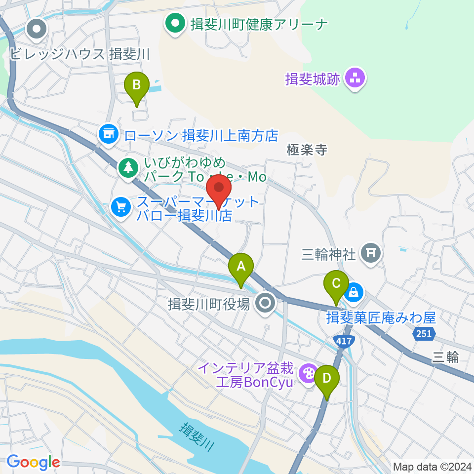 揖斐川町地域交流センターはなもも周辺のカフェ一覧地図