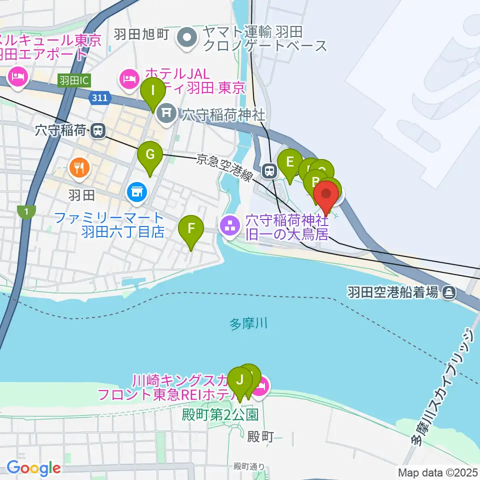 Zepp羽田周辺のカフェ一覧地図