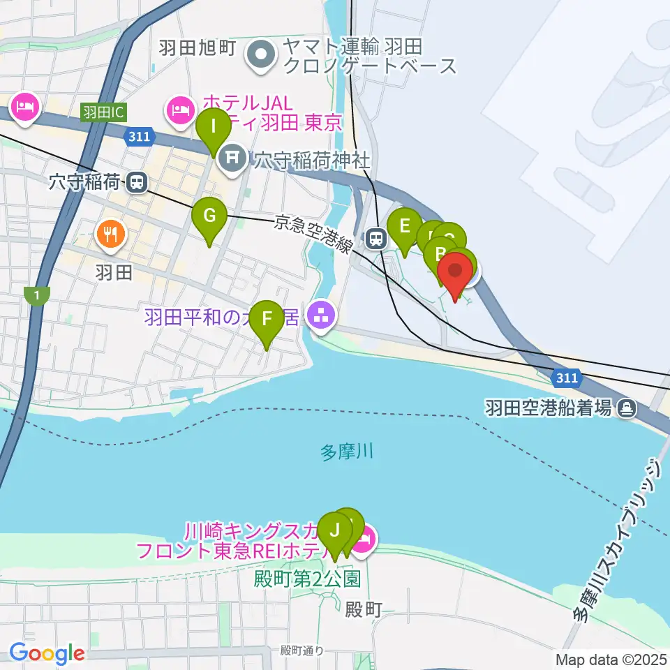 Zepp羽田周辺のカフェ一覧地図
