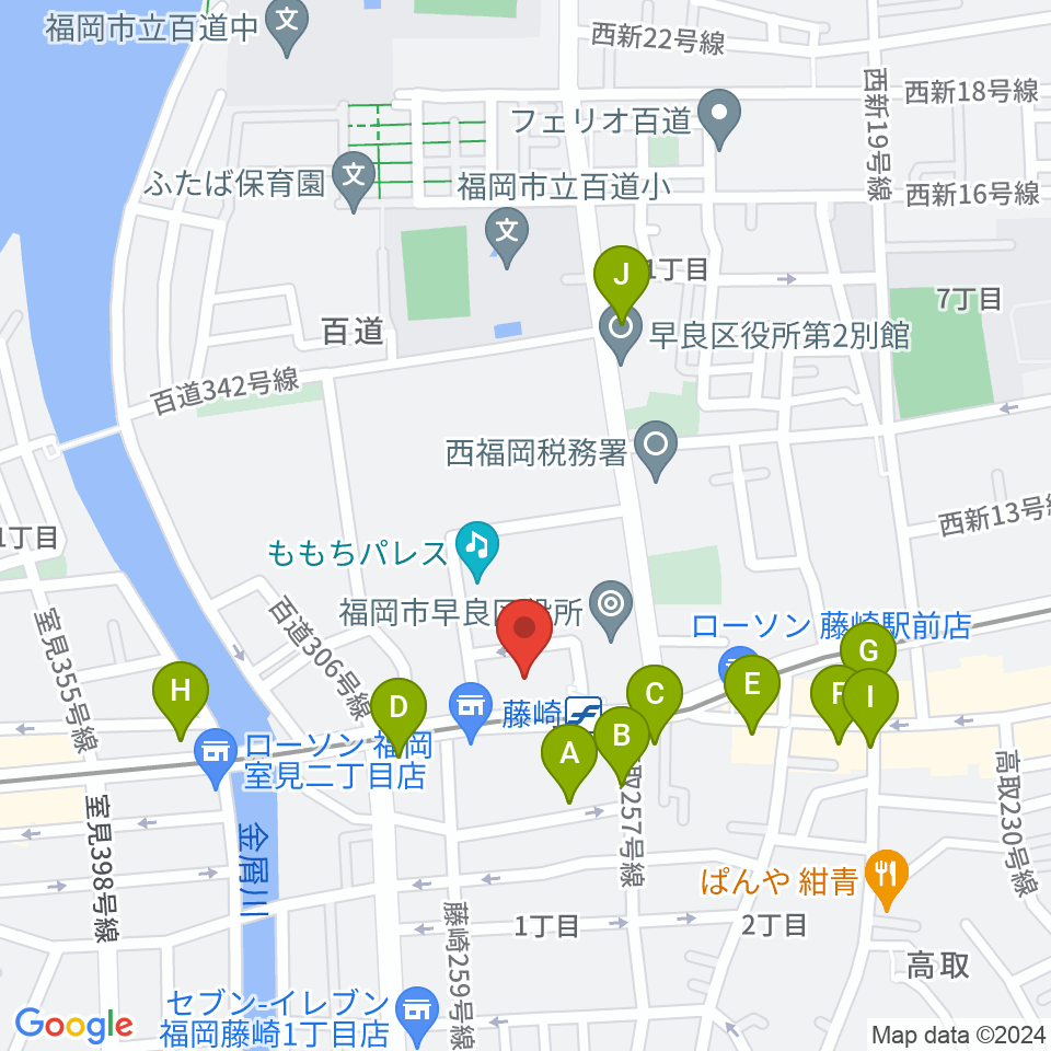 福岡市立早良市民センター周辺のカフェ一覧地図