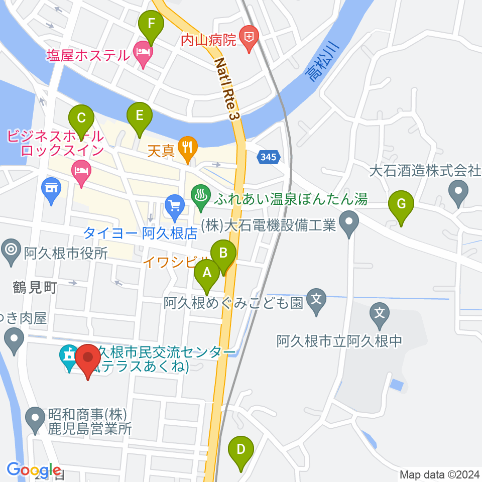 阿久根市民交流センター 風テラスあくね周辺のカフェ一覧地図