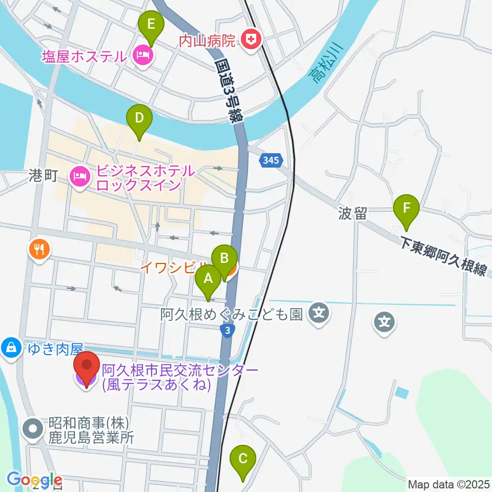 阿久根市民交流センター 風テラスあくね周辺のカフェ一覧地図