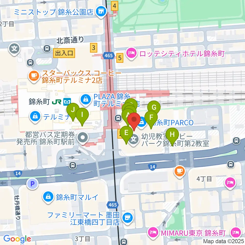 TOHOシネマズ錦糸町楽天地周辺のカフェ一覧地図