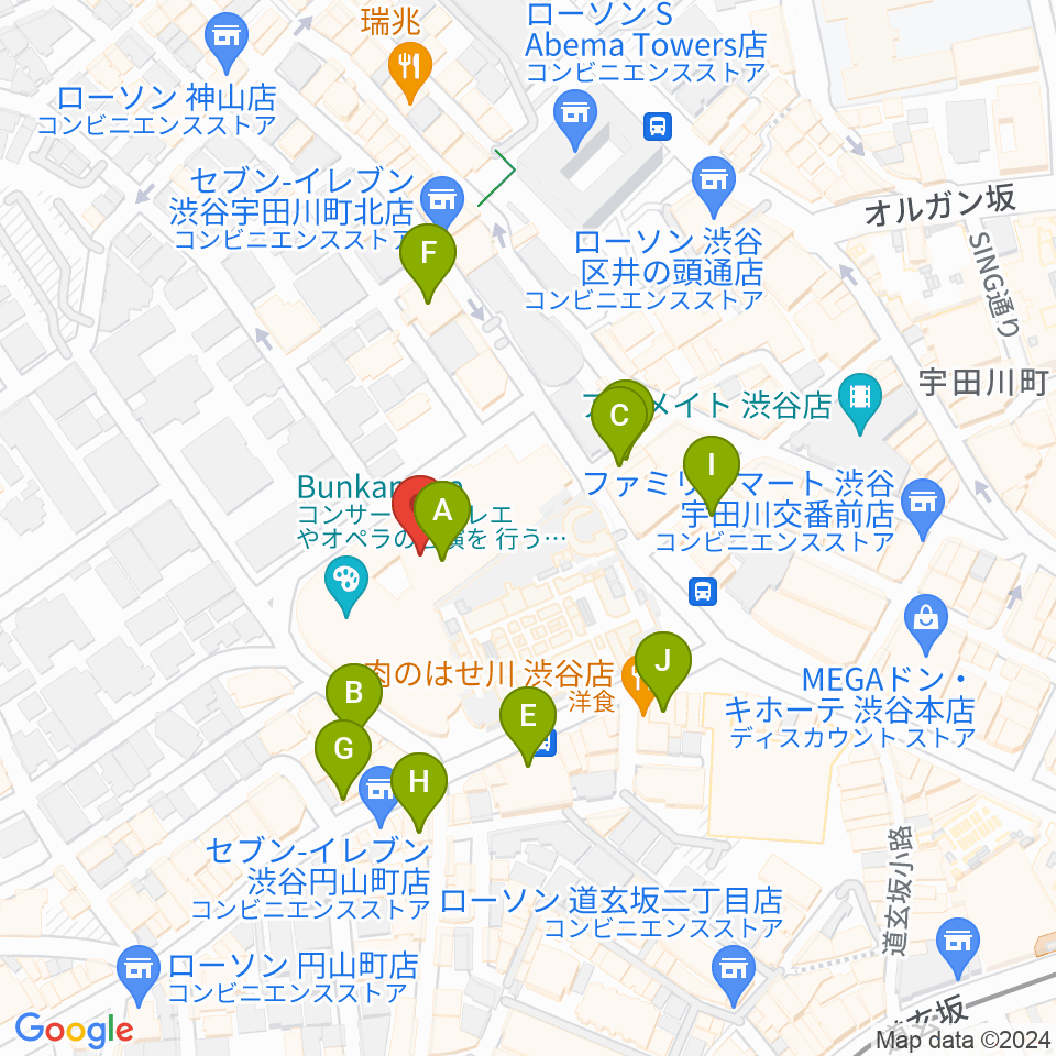 ル・シネマ周辺のカフェ一覧地図