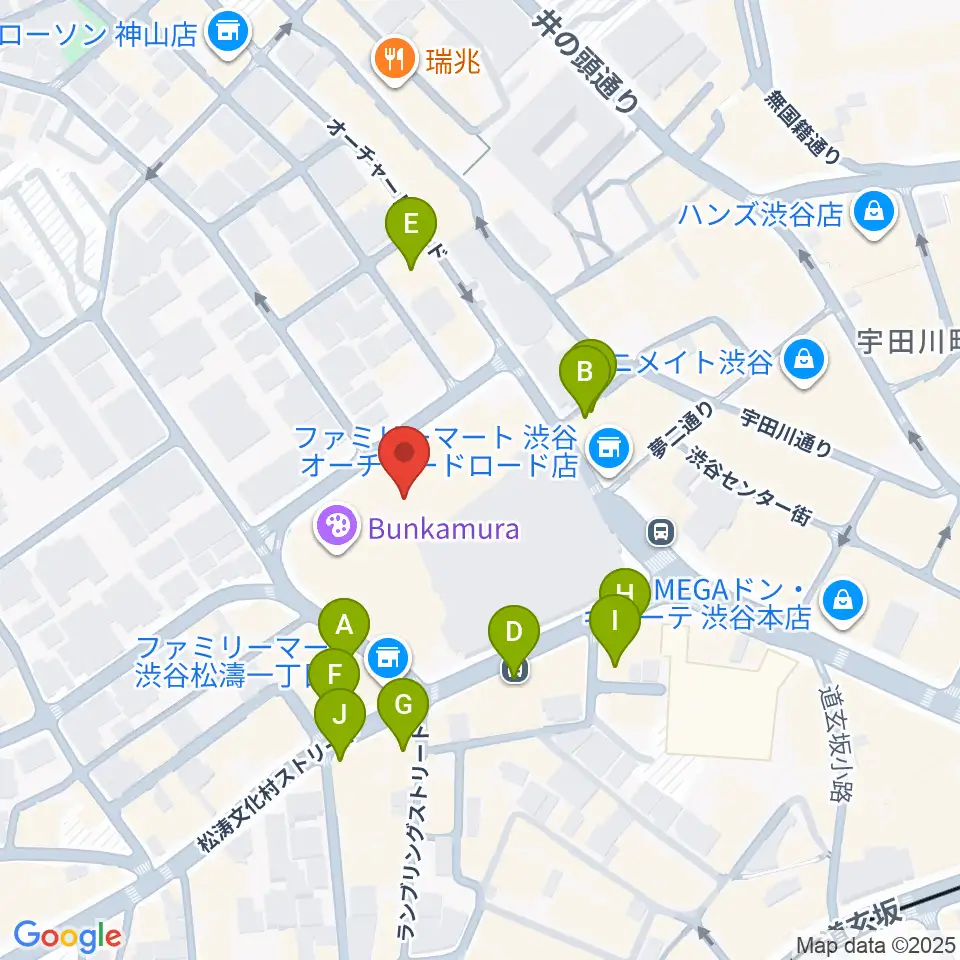 ル・シネマ周辺のカフェ一覧地図