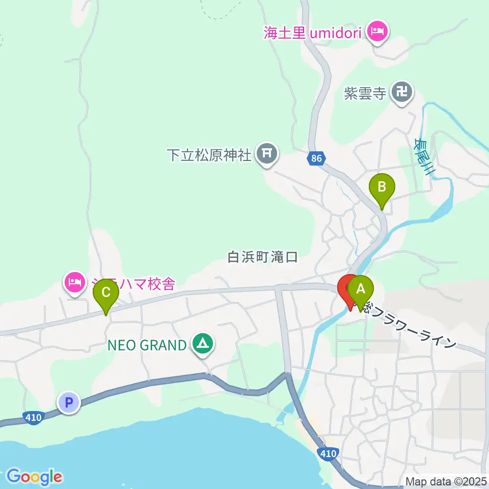 ル・ファーレ白浜周辺のカフェ一覧地図