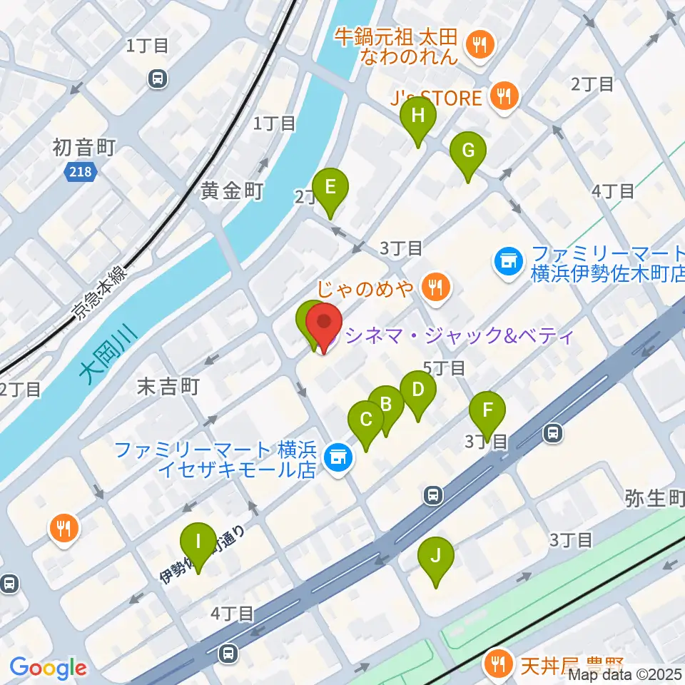 横浜シネマ・ジャック&ベティ周辺のカフェ一覧地図