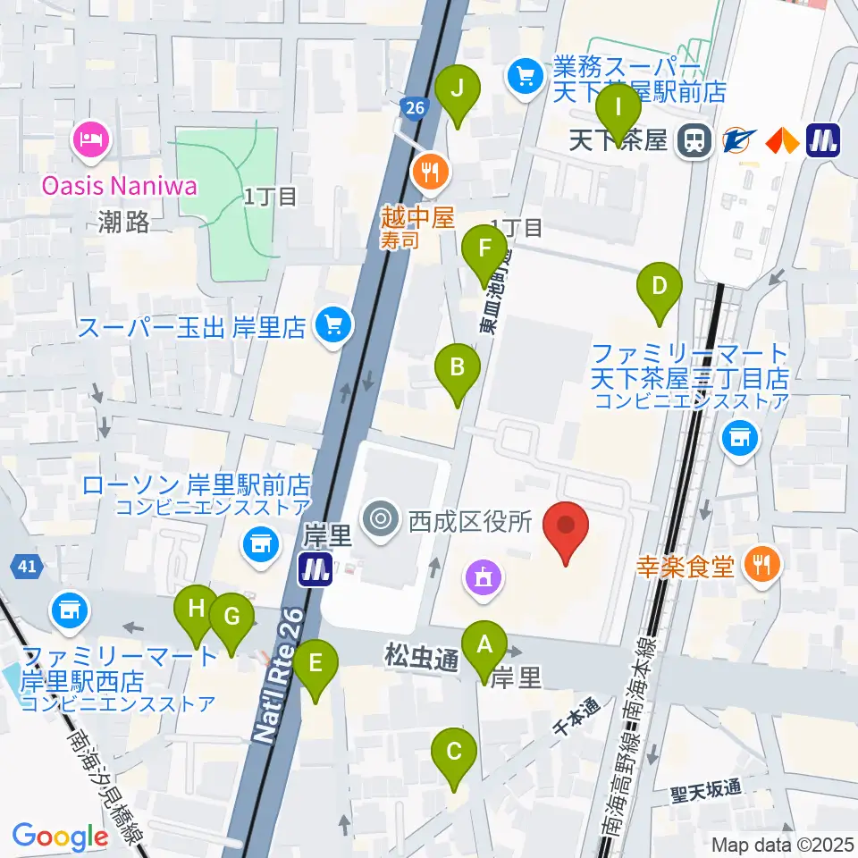 大阪フィルハーモニー会館周辺のカフェ一覧地図