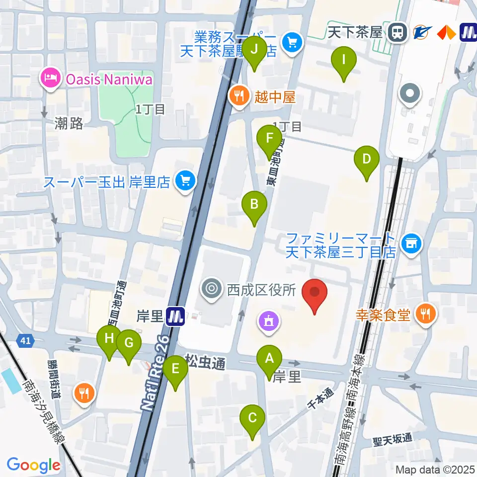 大阪フィルハーモニー会館周辺のカフェ一覧地図