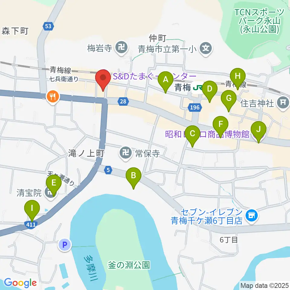 S&Dたまぐーセンター周辺のカフェ一覧地図