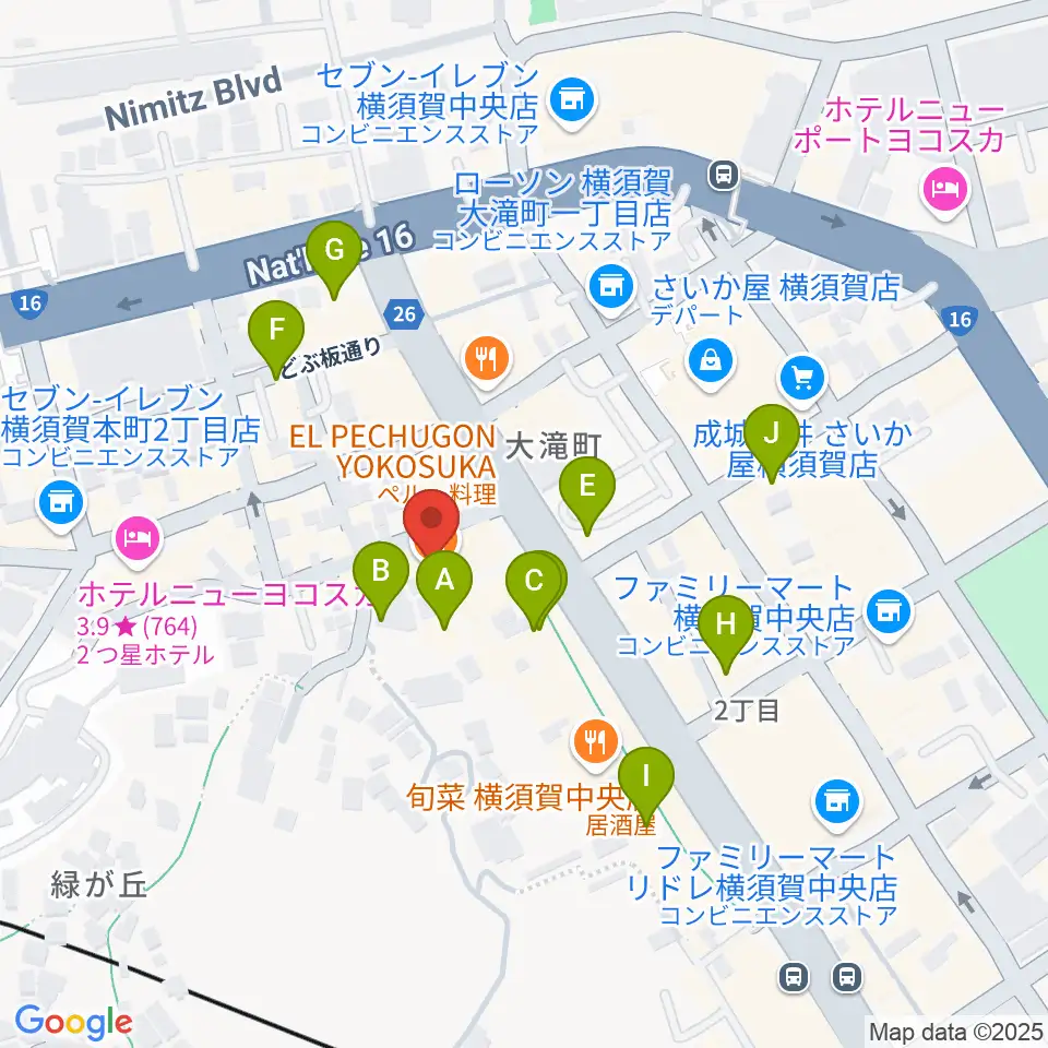Blue in Green周辺のカフェ一覧地図