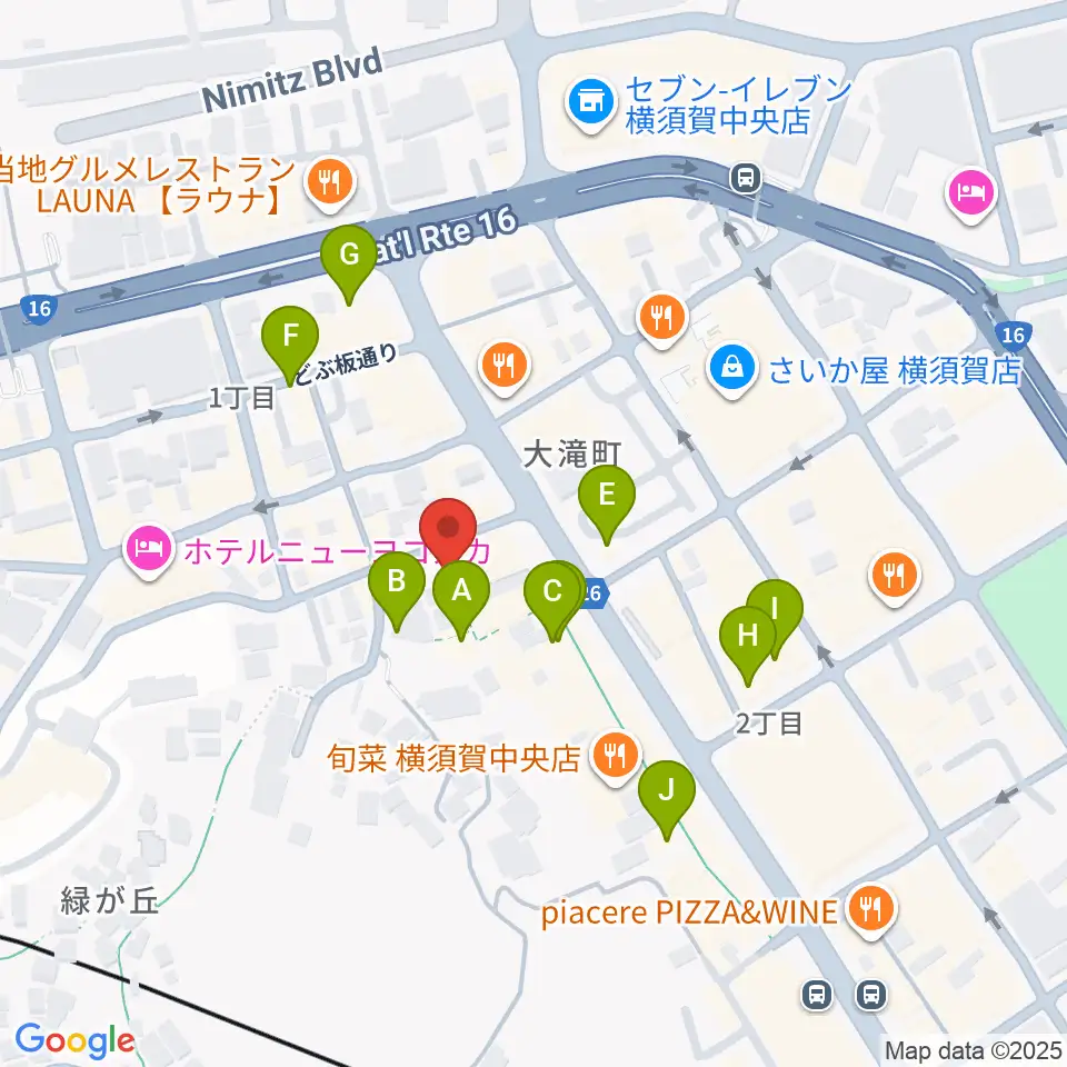 Blue in Green周辺のカフェ一覧地図