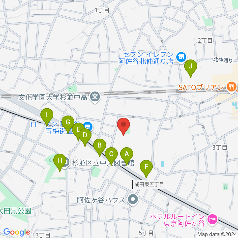 長谷部ギター教室周辺のカフェ一覧地図